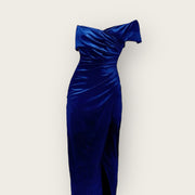 Robe velours bleu