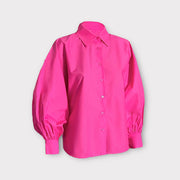 Chemise rose fuschia manches bouffantes