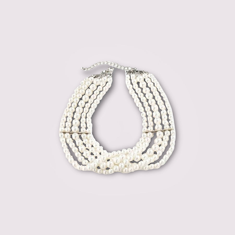 Collier ras de cou perle blanche