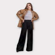 Pantalon large à pince en satin