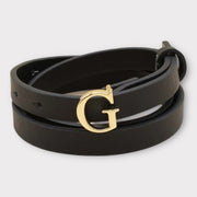 Ceinture en similicuir noire