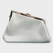 Sac pochette blanc avec chaine amovible doré