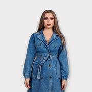 Robe en jean boutons croisés