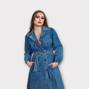 Robe en jean boutons croisés