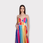 Robe longue multicolore