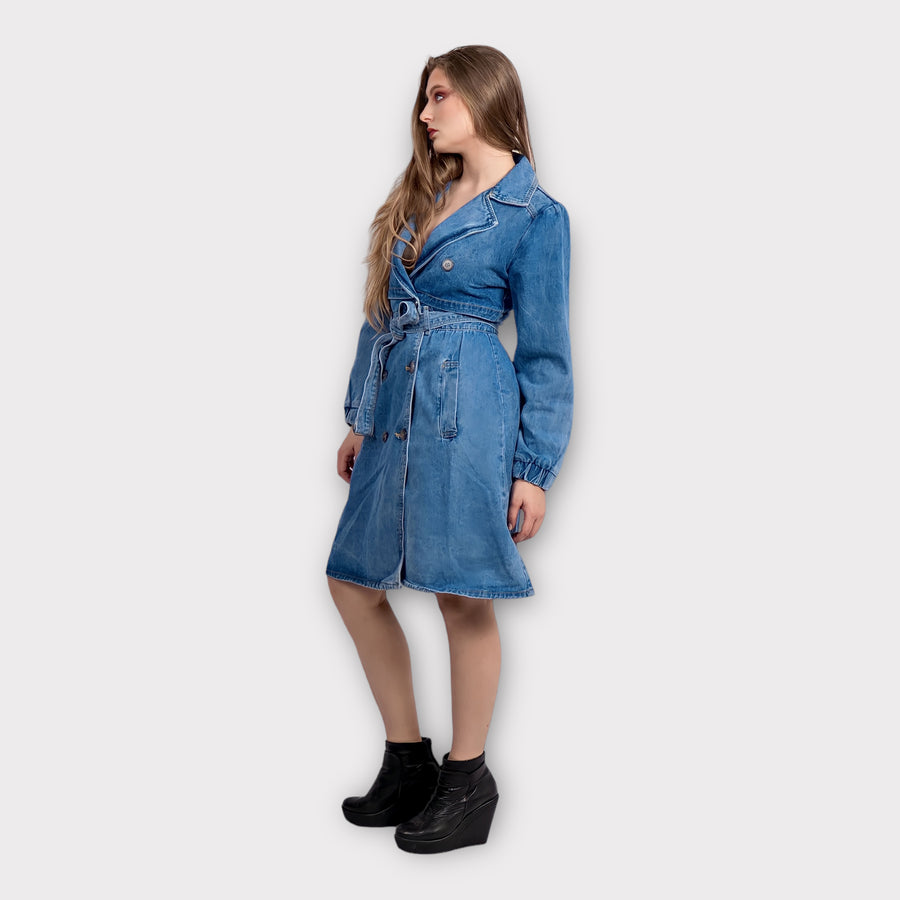 Robe en jean boutons croisés