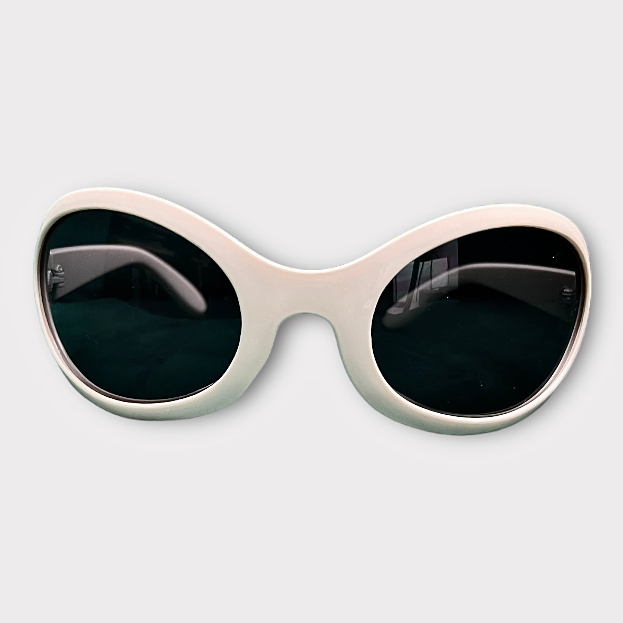 Lunettes de soleil blanc crème