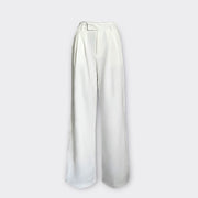 Pantalon large taille haute à pinces