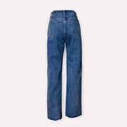 Pantalon large bi-colore en jean