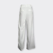 Pantalon large taille haute à pinces