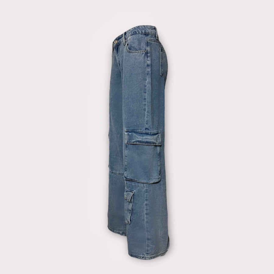 Pantalon cargo en jean