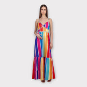 Robe longue multicolore