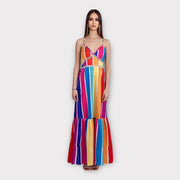 Robe longue multicolore