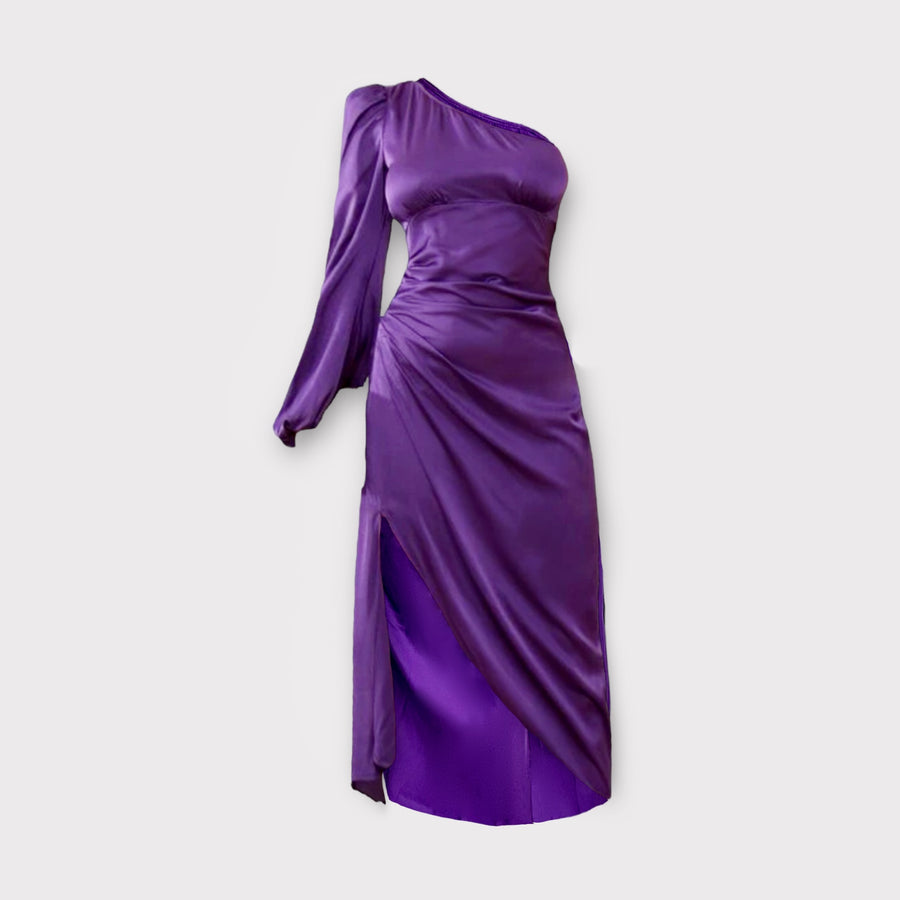 Robe asymétrique en satin