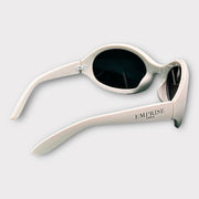 Lunettes de soleil blanc crème