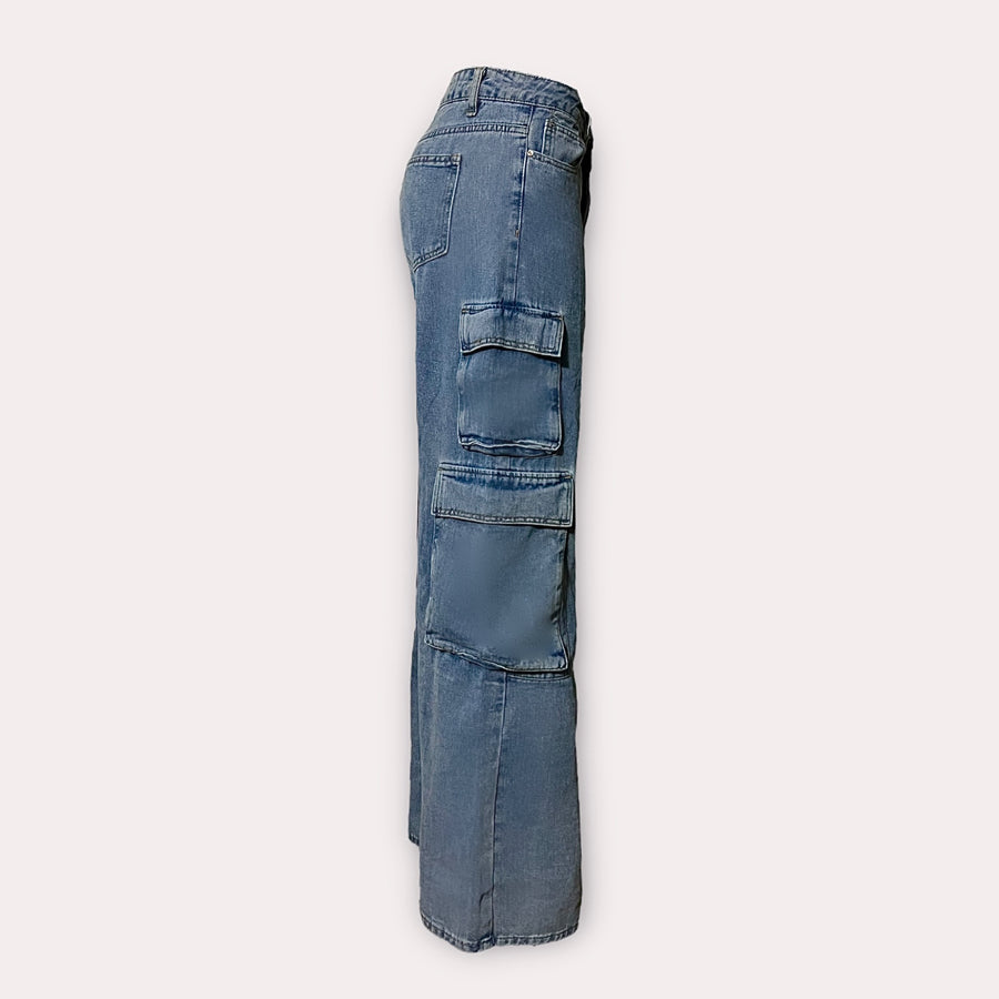 Pantalon cargo en jean