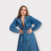 Robe en jean boutons croisés